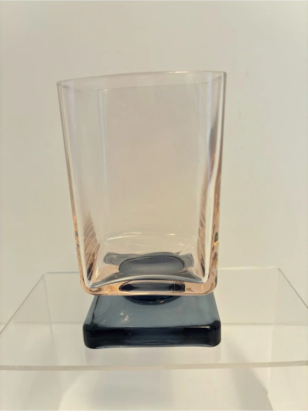 Cristal d'Arques Disaronno Amaretto Pink Blue Cocktail Glass MCM Vintage